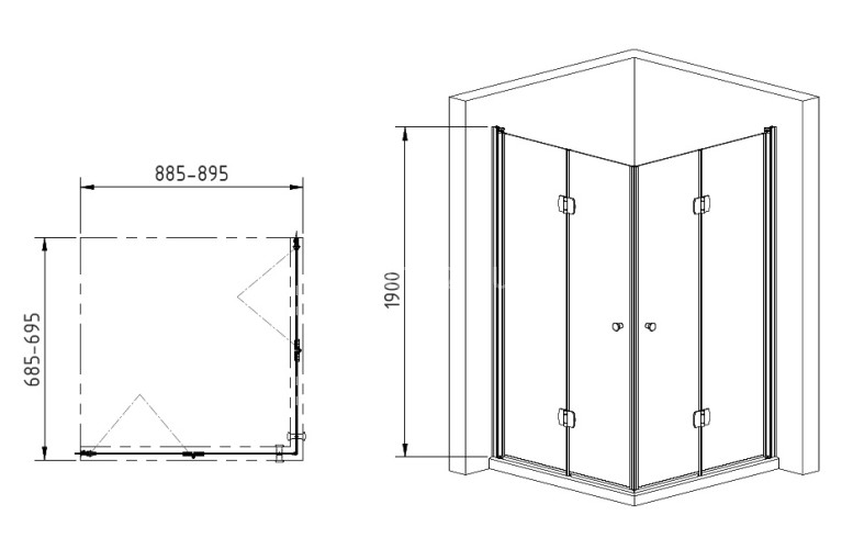 Душевой уголок Gemy Dutch Windmill S37193C-S37193A