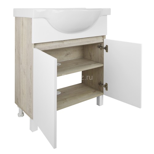 Комплект тумба Loranto Глория 70 Н 700х480х760 напольная с раковиной Teo 70, Дуб Кантри (CS00083815)