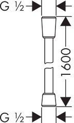 Hansgrohe Isiflex 28276700 Шланг 1,60 м, 1/2, матовый белый