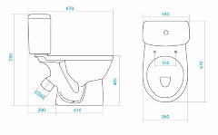 Унитаз-компакт Santek Бореаль с антивсплеском и сидением стандарт (1.WH30.2.143)