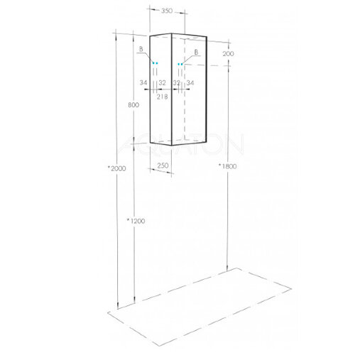 Шкаф AQUATON Сохо подвесной, Слэйт\Галька серая (1A258403AJ9A0)