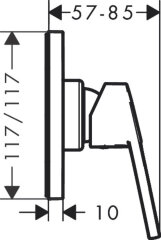 71612000 Logis Loop Смеситель для душа с маленькой розеткой, СМ, хром (нужна СЧ 13620180)