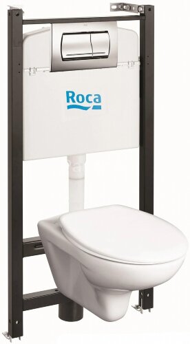 ПЭК Roca MITOS L (унитаз + сидение с микролифтом + инсталляция + кнопка)