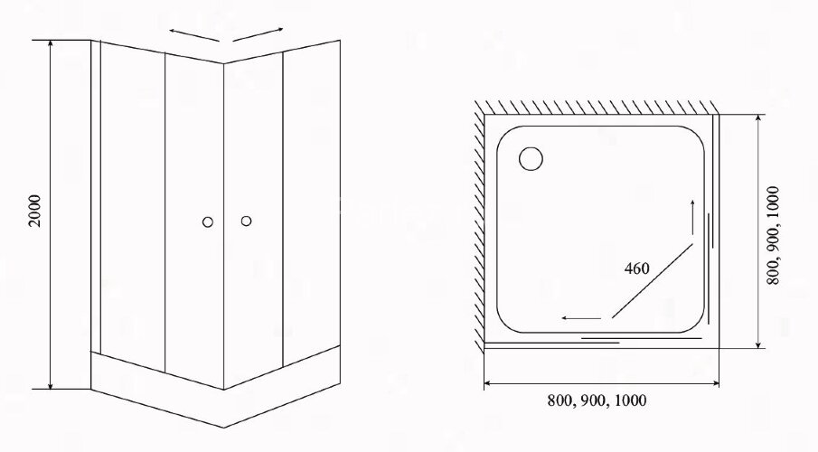Timo душевой угол TL-9002 Romb Glass (90*90*200), шт