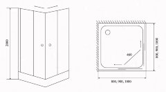 Timo душевой угол TL-9002 Romb Glass (90*90*200), шт