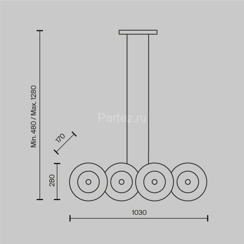 Потолочная люстра Maytoni MOD007PL-08G1