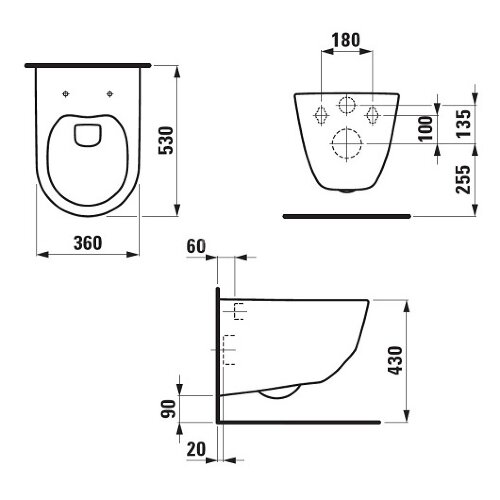 Унитаз подвесной Laufen Pro Rimless сиденье микролифт, белый (8.6695.7.000.000.1)