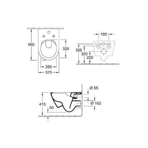 Унитаз подвесной Villeroy&Boch SUBWAY 2.0, безободковый, альпийский белый (5614A101)