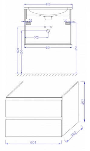Тумба под раковину Jacob Delafon Madeleine 60 подвесная, белый глянец (EB2052-J5)