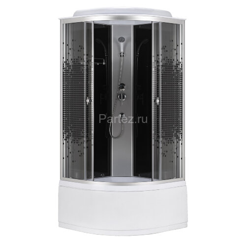 Душевая кабина Loranto 90x90x215 поддон 40 см, 4 мм прозрачное стекло с рисунком "мозайка" (CS-986ТМ/G)