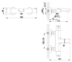 Смеситель Lemark Yeti LM7832C для ванны, термостатический
