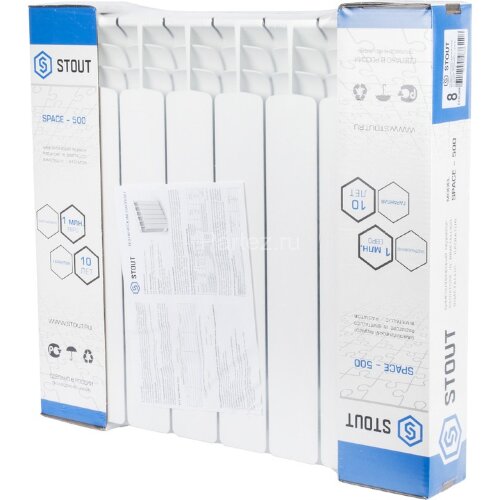 Радиатор биметаллический STOUT Space 500-8