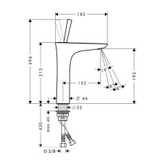 15081400 PuraVida Однорычажный смеситель для раковины 200