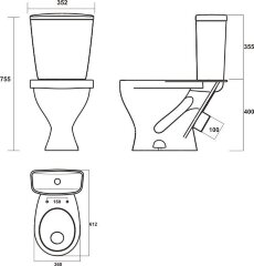 Унитаз-компакт Sanita Эталон Комфорт с сидением микролифт