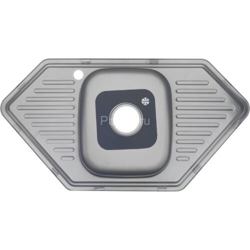 Мойка 9550B MELANA 0,8/180 МАТОВАЯ врезная угловая с сифоном (222B М t *7)