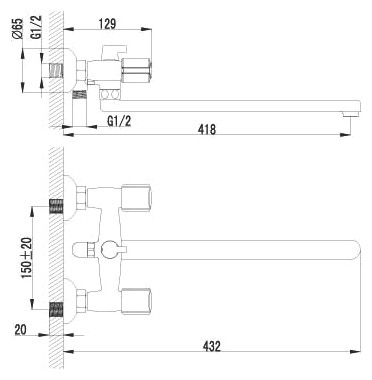 Смеситель для ванны Lemark Merkado LM2312C