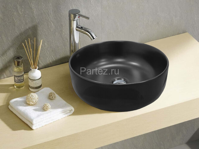 Раковина-чаша Creo Ceramique 400х400х140 накладная, круглая, керамика, черный матовый (PU4400MBK)