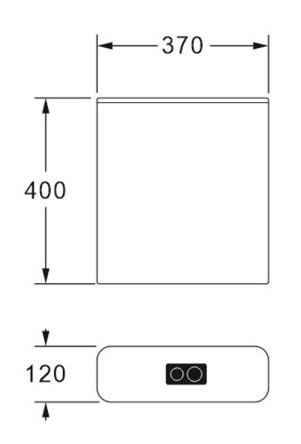 Бачок пластиковый AZARIO 370x120x400 с соединительной трубой, белый (AZ-211)