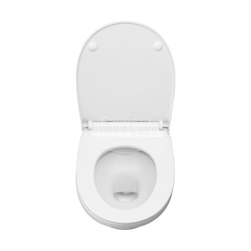 Пэк Santek "Бореаль" rimless подвесной, безободковый унитаз с тонким сиденьем, инсталляция, панель ч