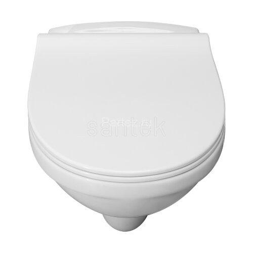 Пэк Santek "Бореаль" rimless подвесной, безободковый унитаз с тонким сиденьем, инсталляция, панель ч