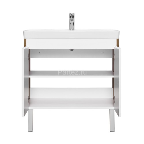 Тумба под раковину AQUATON Сканди Doors 80 Белый глянец/Дуб Рустикальный (1A282901SDZ90)