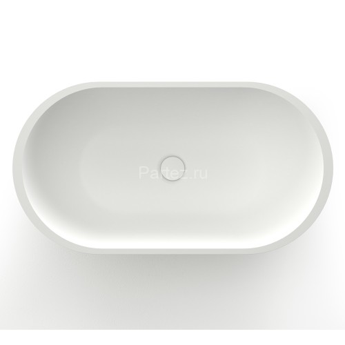 Раковина AZARIO 650x350x160 накладная из искусственного камня, белая матовая (AZ-1132S)