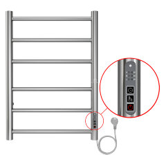 Полотенцесушитель электрический AZARIO PARMA 400/600 6 секций, диммер справа, хром (AZ10846)