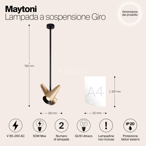 Потолочная люстра Maytoni MOD095PL-02BS