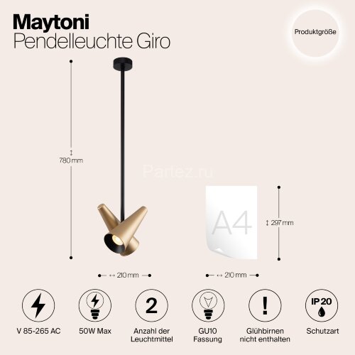 Потолочная люстра Maytoni MOD095PL-02BS