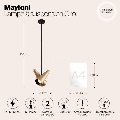 Потолочная люстра Maytoni MOD095PL-02BS