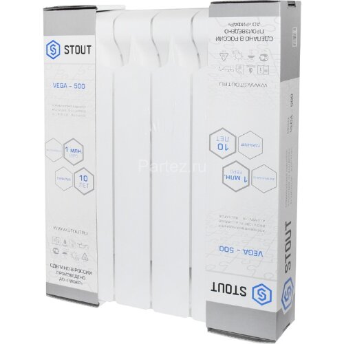 Радиатор алюминиевый STOUT Vega 500/80-10