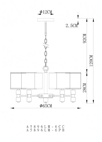 Подвесная люстра Arte Lamp A5896LM-6CC