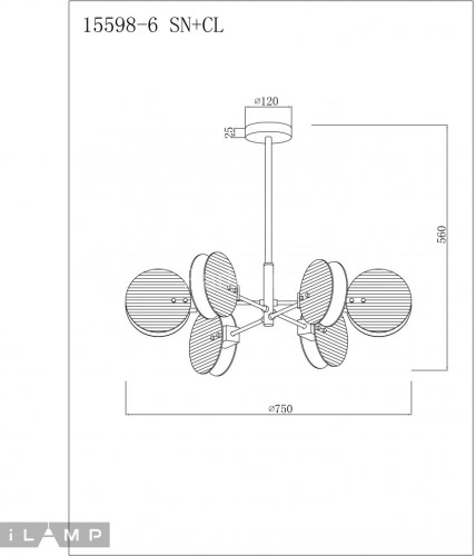 Потолочная люстра iLamp 15598-6 SN+CL