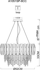 Подвесная люстра Arte Lamp A1051SP-8CC