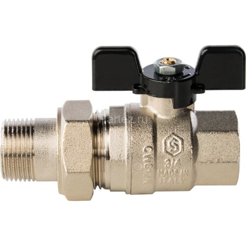 Кран шаровой полнопроходной с американкой 3/4" Stout