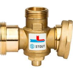 Термостатический смесительный клапан G 1&quot;1/2M-G 1&quot;1/2F-G 1&quot;M 70°С Stout
