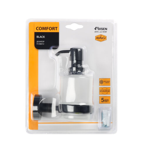 Дозатор жидкого мыла Fixsen Comfort Black черный матовый (FX-86012)