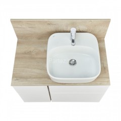 Столешница под раковину Aquaton Мишель 80 с панелью, дуб Эндгрейн (1A277003MIX40)