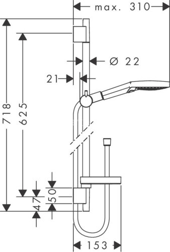 26632000 Raindance Select S Душевой набор Raindance Select S 120/Unica 0,65 м EcoSmart 9л/мин