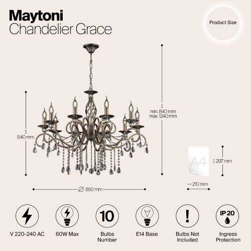 Подвесная люстра Maytoni RC247-PL-10-R