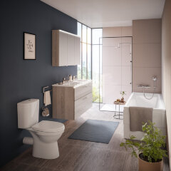 Унитаз-компакт Vitra Norm Fit 355х650х780 напольный, сиденье термопласт с микролифтом, белый (9844B0