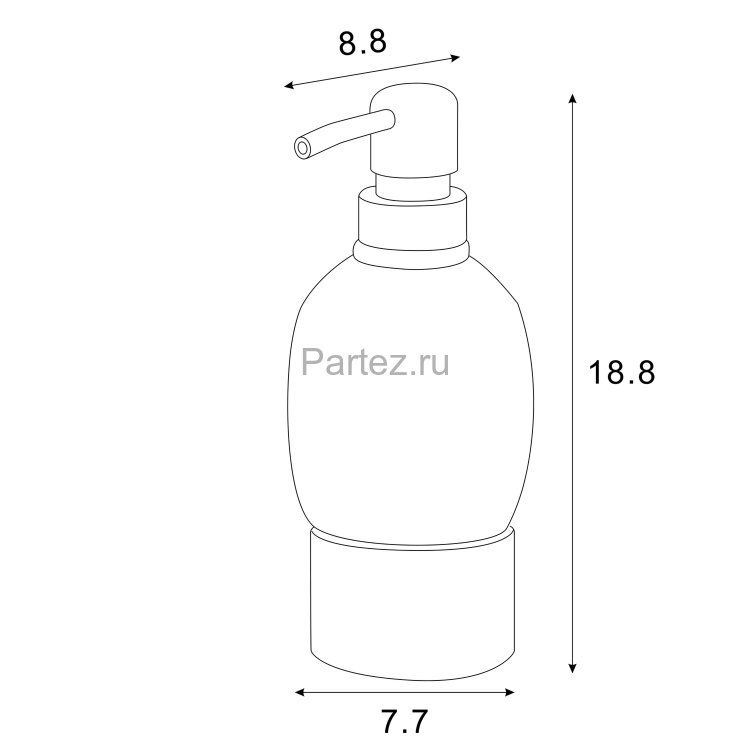 Дозатор жидкого мыла Azario FORNY керамический, настольный, хром (AZ-128CH)