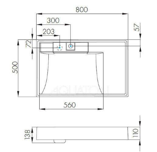 Раковина AQUATON Рейн 80 (1A72113KRW010)