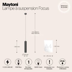 Подвесной светильник Maytoni P075PL-01B
