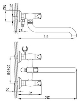Смеситель для ванны Lemark Pallada LM2651C