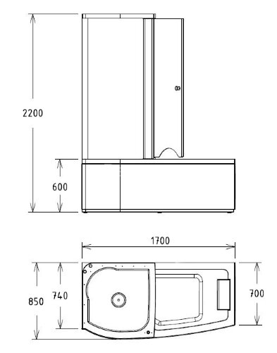 Акриловая ванна Gemy G8040 C L
