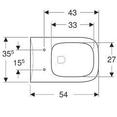 Унитаз подвесной Geberit RENOVA PLAN безободковый, 540 мм, белый (202170000)
