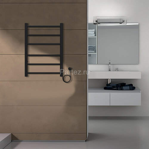 Полотенцесушитель электрический AZARIO PARMA 400/600 6 секций, диммер справа, черный (AZ10846B)