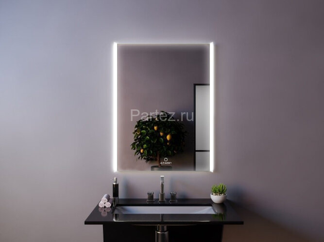 Зеркало AZARIO Gela 600х800 с подсветкой, в алюминиевом корпусе, подсветка, сенсорный выключатель с 