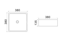 Раковина Azario 38*38*13,5 накладная, белая (AZ4566)